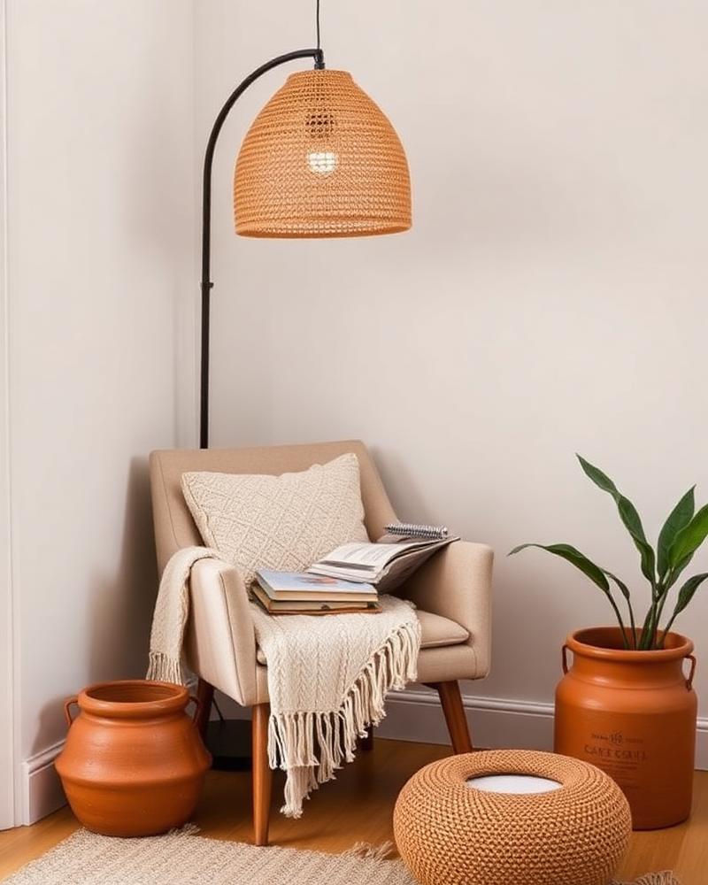 Beige Linen Reading Chair
