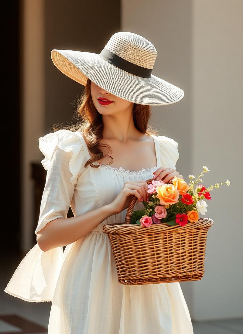 Wide-Brim Straw Hat